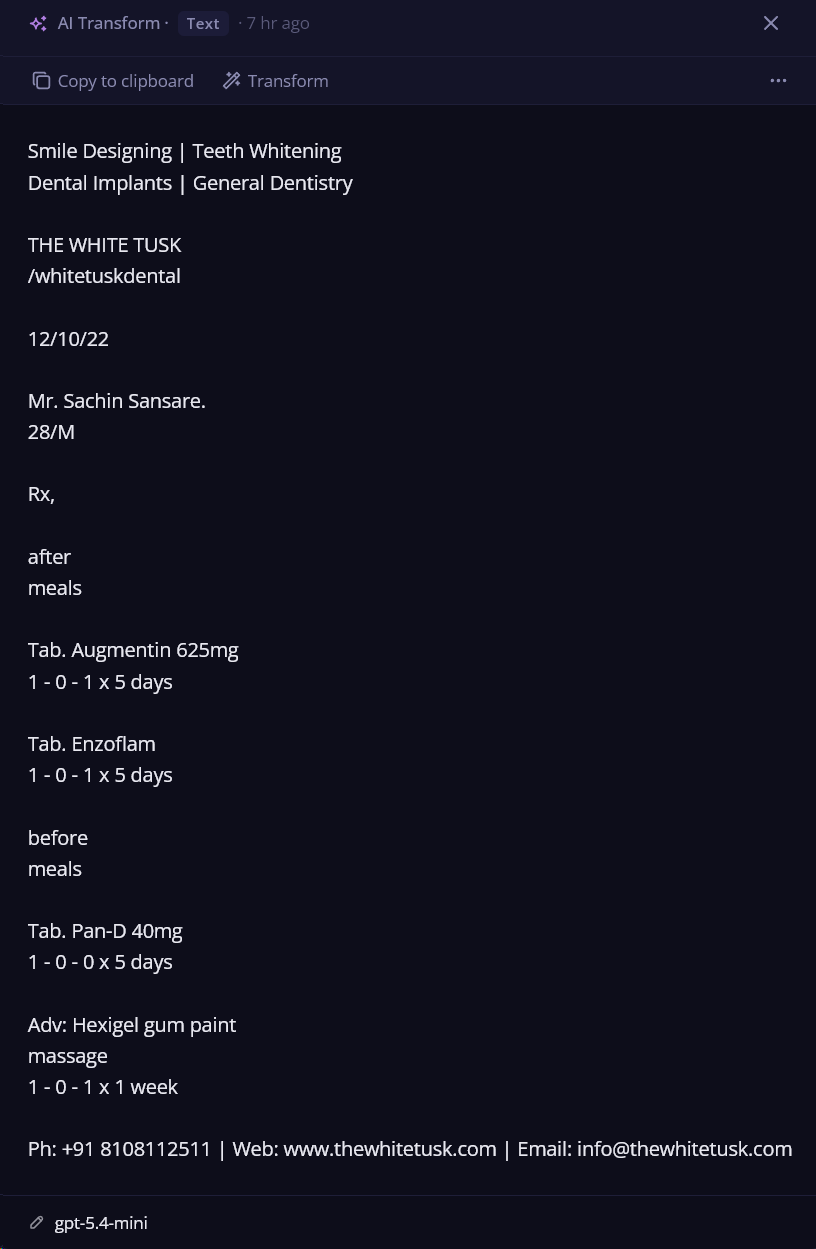 GPT 5.4 mini — clean, well-formatted output