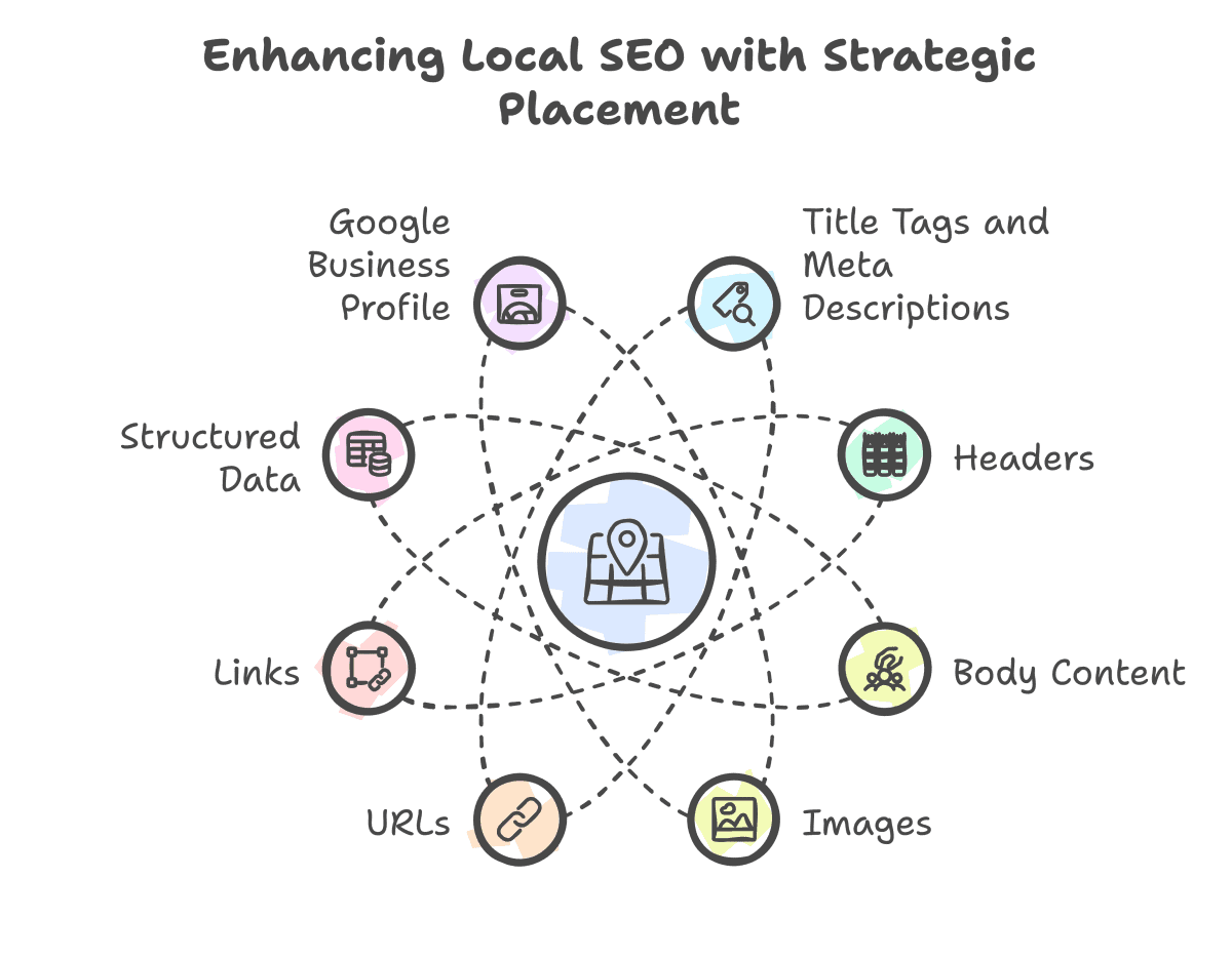 Components for enhancing local SEO strategy.